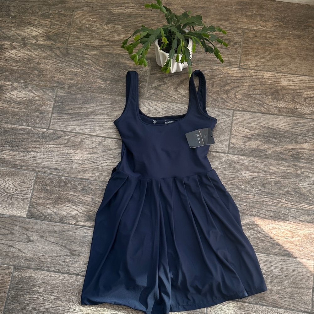 Sage Collective Unitard Pleated Athletic Dress